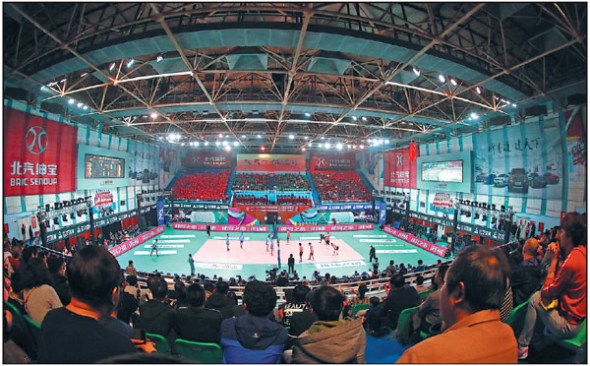 Guangcai Gymnasium in Beijing offers a great example of the China Volleyball League's effort to upgrade facilities and develop marketing strategies to attract more fans. (Photo provided to China Daily) Guangcai Gymnasium in Beijing offers a great example of the China Volleyball League's effort to upgrade facilities and develop marketing strategies to attract more fans. (Photo provided to China Daily)