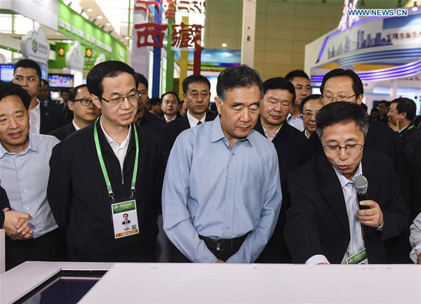 Chinese Vice Premier Wang Yang (2nd R, front), also a member of the Standing Committee of the Political Bureau of the Communist Party of China Central Committee, visits an expo before a meeting on farmers' entrepreneurship and innovation in Suzhou, east China's Jiangsu Province, Nov. 10, 2017. (Xinhua/Ji Chunpeng) Chinese Vice Premier Wang Yang (2nd R, front), also a member of the Standing Committee of the Political Bureau of the Communist Party of China Central Committee, visits an expo before a meeting on farmers' entrepreneurship and innovation in Suzhou, east China's Jiangsu Province, Nov. 10, 2017. (Xinhua/Ji Chunpeng)