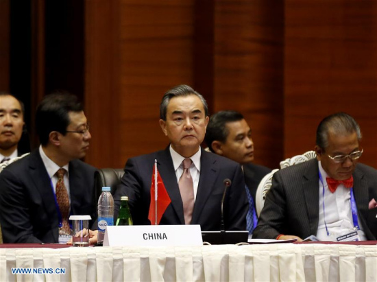 Chinese Foreign Minister Wang Yi (C) attends the 13th foreign ministers' meeting of the Asia-Europe Meeting (ASEM), in Nay Pyi Taw, Myanmar, on Nov. 20, 2017. (Xinhua/U Aung) Chinese Foreign Minister Wang Yi (C) attends the 13th foreign ministers' meeting of the Asia-Europe Meeting (ASEM), in Nay Pyi Taw, Myanmar, on Nov. 20, 2017. (Xinhua/U Aung)