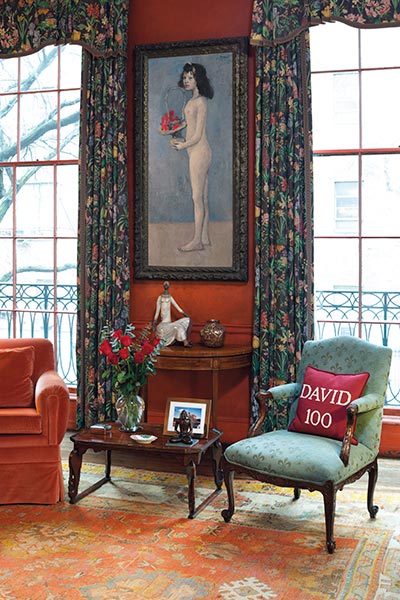 Library at East 65th Street Manhattan townhouse. Photo provided to China Daily