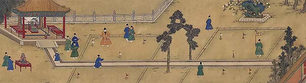 Emperor Xuanzong of the Ming Dynasty at Leisure portrays the emperor playing chuiwan. (Photo/The Palace Museum) Emperor Xuanzong of the Ming Dynasty at Leisure portrays the emperor playing chuiwan. (Photo/The Palace Museum)