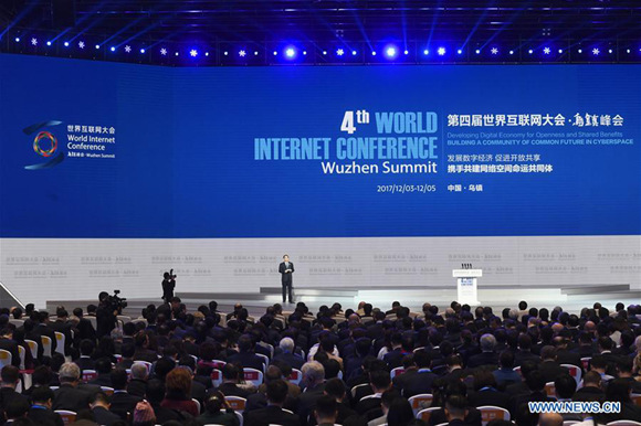 Delegates attend the Fourth World Internet Conference in the water town of Wuzhen, east China's Zhejiang Province, Dec. 3, 2017. The conference opened Sunday in Wuzhen. (Xinhua/Huang Zongzhi) Delegates attend the Fourth World Internet Conference in the water town of Wuzhen, east China's Zhejiang Province, Dec. 3, 2017. The conference opened Sunday in Wuzhen. (Xinhua/Huang Zongzhi)