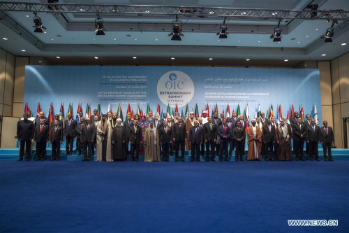 Participants pose for a group photo during the extraordinary summit of the Organization of Islamic Cooperation (OIC) in Istanbul, Turkey, on Dec. 13, 2017. (Xinhua/Anadolu Agency) Participants pose for a group photo during the extraordinary summit of the Organization of Islamic Cooperation (OIC) in Istanbul, Turkey, on Dec. 13, 2017. (Xinhua/Anadolu Agency)