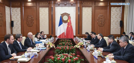 Chinese State Councilor Yang Jiechi holds a new round of the China-France Strategic Dialogue with Philippe Etienne, diplomatic advisor to French President Emmanuel Macron, in Beijing, capital of China, Dec. 19, 2017. (Xinhua/Zhang Ling) Chinese State Councilor Yang Jiechi holds a new round of the China-France Strategic Dialogue with Philippe Etienne, diplomatic advisor to French President Emmanuel Macron, in Beijing, capital of China, Dec. 19, 2017. (Xinhua/Zhang Ling)