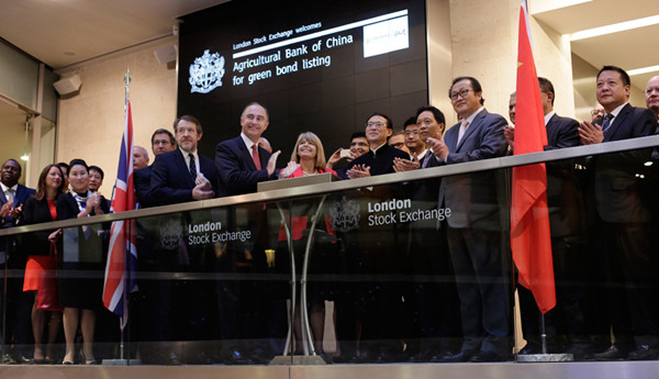 Agricultural Bank of China listed its green bond on the London Stock Exchange in October 2015. (Photo provided to chinadaily.com.cn) Agricultural Bank of China listed its green bond on the London Stock Exchange in October 2015. (Photo provided to chinadaily.com.cn)