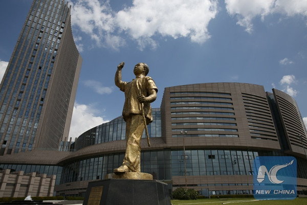 Photo taken on Jan. 29, 2016, shows buildings of the African Union (AU) Headquarters in Addis Ababa, Ethiopia. (Xinhua/Pan Siwei)