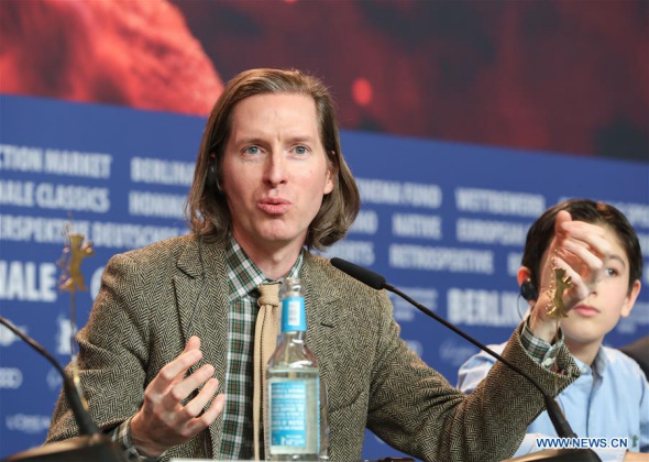 Director of animation film Isle of Dogs Wes Anderson attends a press conference during the 68th Berlin International Film Festival in Berlin, capital of Germany, on Feb. 15, 2018. (Xinhua/Shan Yuqi) Director of animation film Isle of Dogs Wes Anderson attends a press conference during the 68th Berlin International Film Festival in Berlin, capital of Germany, on Feb. 15, 2018. (Xinhua/Shan Yuqi)