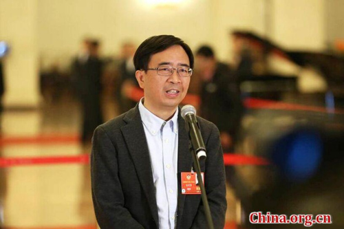 Pan Jianwei, member of the 13th National Committee of the Chinese People's Political Consultative Conference (CPPCC), takes an interview on March 3, 2018, ahead of the opening of the first session of the 13th CPPCC National Committee at the Great Hall of the People in China's capital, Beijing. (Photo/China.org.cn) Pan Jianwei, member of the 13th National Committee of the Chinese People's Political Consultative Conference (CPPCC), takes an interview on March 3, 2018, ahead of the opening of the first session of the 13th CPPCC National Committee at the Great Hall of the People in China's capital, Beijing. (Photo/China.org.cn)