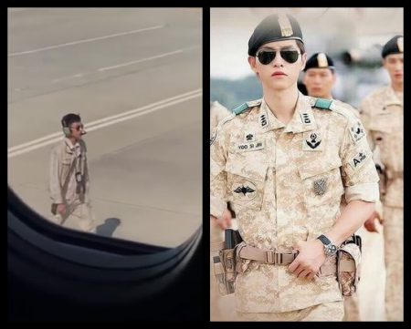 The airport technician (L) vs Song Joong Ji (R) from South Korean TV series, Descendants of the Sun/online photo The airport technician (L) vs Song Joong Ji (R) from South Korean TV series, Descendants of the Sun/online photo