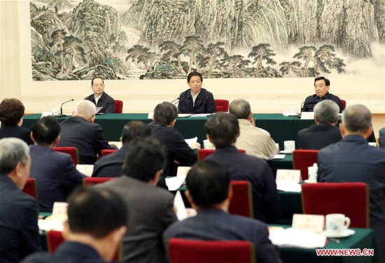 Li Zhanshu, chairman of the National People's Congress (NPC) Standing Committee, addresses a meeting attended by heads of the special committees of the 13th NPC in Beijing, capital of China, March 29, 2018. (Xinhua/Liu Weibing) Li Zhanshu, chairman of the National People's Congress (NPC) Standing Committee, addresses a meeting attended by heads of the special committees of the 13th NPC in Beijing, capital of China, March 29, 2018. (Xinhua/Liu Weibing)