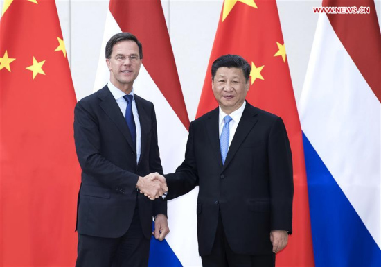Chinese President Xi Jinping (R) meets with Dutch Prime Minister Mark Rutte in Boao, south China's Hainan Province, April 10, 2018. (Xinhua/Li Tao) Chinese President Xi Jinping (R) meets with Dutch Prime Minister Mark Rutte in Boao, south China's Hainan Province, April 10, 2018. (Xinhua/Li Tao)