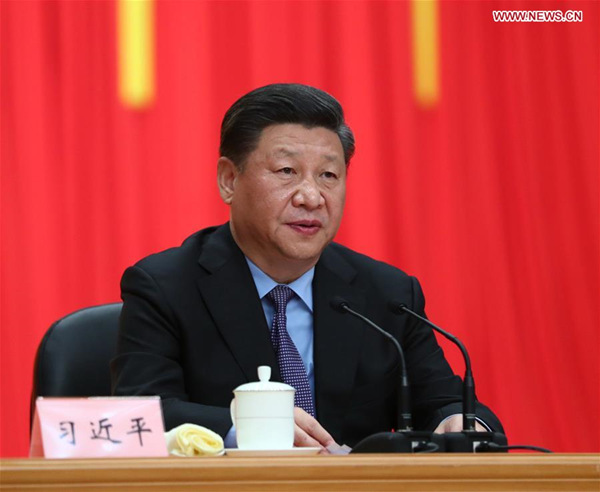 Chinese President Xi Jinping, also general secretary of the Communist Party of China Central Committee and chairman of the Central Military Commission, delivers a speech at a gathering celebrating the 30th anniversary of the founding of Hainan Province and the Hainan Special Economic Zone in south China's Hainan Province, April 13, 2018. (Xinhua/Xie Huanchi)