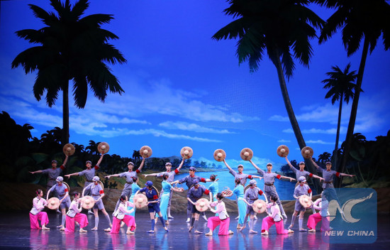 Dancers of a Chinese art troupe perform the ballet The Red Detachment of Women in Pyongyang, the Democratic People's Republic of Korea, April 16, 2018. (Xinhua/Yao Dawei) Dancers of a Chinese art troupe perform the ballet The Red Detachment of Women in Pyongyang, the Democratic People's Republic of Korea, April 16, 2018. (Xinhua/Yao Dawei)