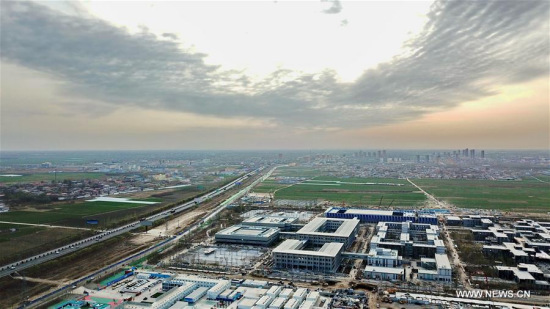 This aerial photo taken on March 29, 2018 shows construction site of the Xiongan public services center in Xiongan New Area, north China's Hebei Province. (Xinhua/Mu Yu) This aerial photo taken on March 29, 2018 shows construction site of the Xiongan public services center in Xiongan New Area, north China's Hebei Province. (Xinhua/Mu Yu)