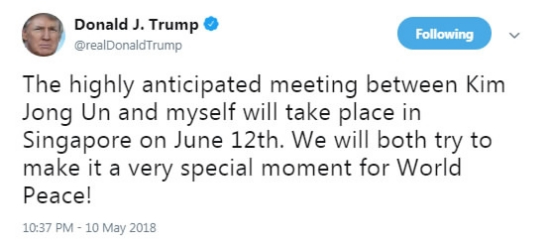 Screenshot from Trump's twitter handle