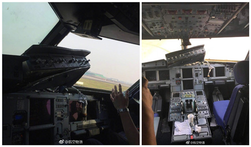 Sichuan Airlines' captain briefs on emergency landing forced by broken cockpit windshield