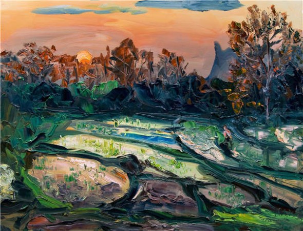 Depicting the planet's natural beauty is at the heart of Zhou's creation of oil works. (Photo provided to China Daily) Depicting the planet's natural beauty is at the heart of Zhou's creation of oil works. (Photo provided to China Daily)
