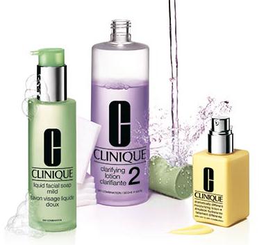 Clinique's three step facial comestics. Photo provided to chinadaily.com.cn Clinique's three step facial comestics. Photo provided to chinadaily.com.cn