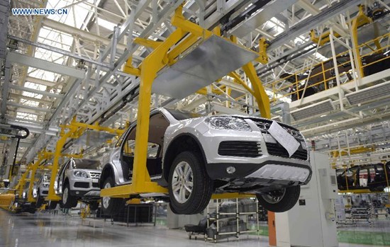 Photo taken on June 15, 2015 shows a motorcar production line in Sichuan Yema Automobile Co., Ltd in Chengdu, capital of southwest China's Sichuan Province.(Photo: Xinhua/Xue Yubin) Photo taken on June 15, 2015 shows a motorcar production line in Sichuan Yema Automobile Co., Ltd in Chengdu, capital of southwest China's Sichuan Province.(Photo: Xinhua/Xue Yubin)