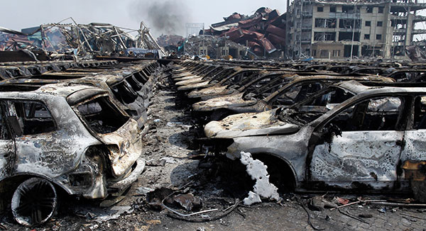 Scenes of the damage caused by the explosions in Tianjin port.(Zhu Xingxin / China Daily) Scenes of the damage caused by the explosions in Tianjin port.(Zhu Xingxin / China Daily)