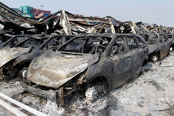 Scenes of the damage caused by the explosions in Tianjin port.(Zhu Xingxin / China Daily) Scenes of the damage caused by the explosions in Tianjin port.(Zhu Xingxin / China Daily)