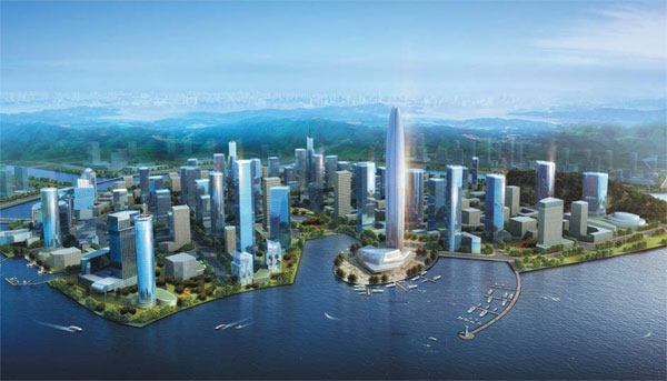 Located at the geographical center of Dalian, Liaoning province, Puwan New Area is quickly attracting investment in Northeast China and is being built into an international modern city. (Photo provided to China Daily) Located at the geographical center of Dalian, Liaoning province, Puwan New Area is quickly attracting investment in Northeast China and is being built into an international modern city. (Photo provided to China Daily)