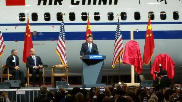 President Xi Jinping delivers speech at Boeing in Everett, Washington, on September 23, 2015. (Photo/People's Daily Online) President Xi Jinping delivers speech at Boeing in Everett, Washington, on September 23, 2015. (Photo/People's Daily Online)