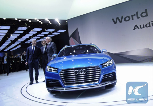 The Audi allroad shooting brake concept vehicle is unveiled during the press preview of the 2014 North American International Auto Show (NAIAS) in Detroit, the United States, Jan. 13, 2014. (Xinhua file photo/Zhang Jun) The Audi allroad shooting brake concept vehicle is unveiled during the press preview of the 2014 North American International Auto Show (NAIAS) in Detroit, the United States, Jan. 13, 2014. (Xinhua file photo/Zhang Jun)