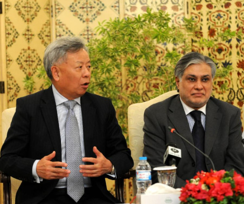 The president-designate of the Asian Infrastructure Investment Bank (AIIB) Jin Liqun (L) and Pakistani Finance Minister Ishaq Dar attend a press conference in Islamabad, capital of Pakistan, on Oct. 7, 2015. (Photo: Xinhua/Ahmad Kamal) The president-designate of the Asian Infrastructure Investment Bank (AIIB) Jin Liqun (L) and Pakistani Finance Minister Ishaq Dar attend a press conference in Islamabad, capital of Pakistan, on Oct. 7, 2015. (Photo: Xinhua/Ahmad Kamal)