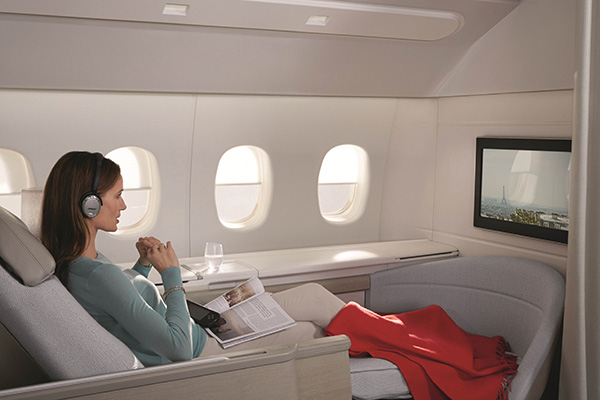 The first-class cabins of Air France. (Photo provided to chinadaily.com.cn) The first-class cabins of Air France. (Photo provided to chinadaily.com.cn)