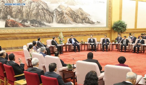 Chinese PresidentXi Jinpingmeets with foreign representatives attending the Asian Political Parties' Special Conference on the Silk Road in Beijing, China, Oct. 15, 2015. (Photo: Xinhua/Huang Jingwen) Chinese PresidentXi Jinpingmeets with foreign representatives attending the Asian Political Parties' Special Conference on the Silk Road in Beijing, China, Oct. 15, 2015. (Photo: Xinhua/Huang Jingwen)
