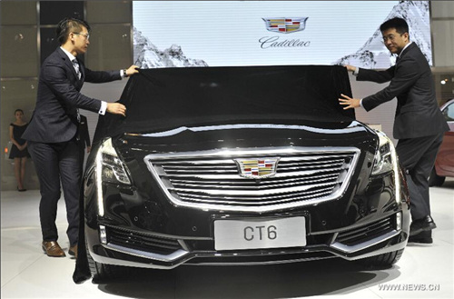 Photo taken on Sept 9, 2015 shows a Cadillac CT6 luxury sedan at Qingdao Autumn International Auto Show 2015 in Qingdao, East China's Shandong province. (Photo/Xinhua) Photo taken on Sept 9, 2015 shows a Cadillac CT6 luxury sedan at Qingdao Autumn International Auto Show 2015 in Qingdao, East China's Shandong province. (Photo/Xinhua)