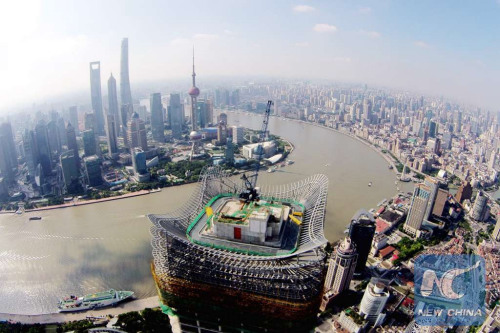 Photo taken on Sept. 11, 2015 shows an aerial view of the highest building in Puxi, east China's Shanghai Municipality. (Photo: Xinhua/Shen Chunchen) Photo taken on Sept. 11, 2015 shows an aerial view of the highest building in Puxi, east China's Shanghai Municipality. (Photo: Xinhua/Shen Chunchen)