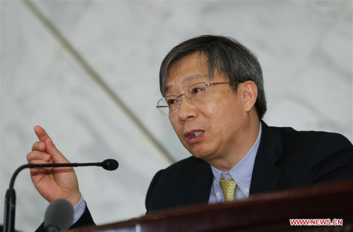 Yi Gang, a member of the 12th National Committee of the Chinese People's Political Consultative Conference, answers questions during a press conference on the supply-side structural reform at the Great Hall of the People in Beijing, capital of China, March 6, 2016. (Xinhua/Chen Junqing) Yi Gang, a member of the 12th National Committee of the Chinese People's Political Consultative Conference, answers questions during a press conference on the supply-side structural reform at the Great Hall of the People in Beijing, capital of China, March 6, 2016. (Xinhua/Chen Junqing)