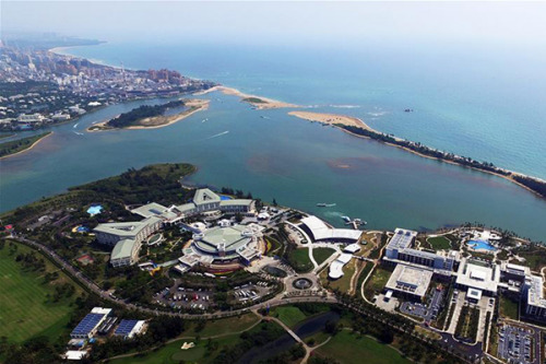 The aerial photo taken on March 18, 2016 shows the scenery around the Boao Forum for Asia (BFA) International Conference Center in Boao, South China's Hainan province. (Photo/Xinhua) The aerial photo taken on March 18, 2016 shows the scenery around the Boao Forum for Asia (BFA) International Conference Center in Boao, South China's Hainan province. (Photo/Xinhua)