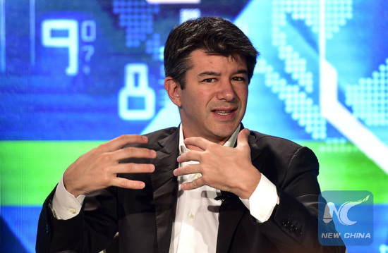 Travis Kalanick, current CEO of the transportation network company Uber, speaks during a session named Technology Tipping Points: Digital Ubiquity of the Annual Meeting of the New Champions 2016, or the Summer Davos Forum, in Tianjin, north China, June 26, 2016. (Xinhua/Yue Yuewei) Travis Kalanick, current CEO of the transportation network company Uber, speaks during a session named Technology Tipping Points: Digital Ubiquity of the Annual Meeting of the New Champions 2016, or the Summer Davos Forum, in Tianjin, north China, June 26, 2016. (Xinhua/Yue Yuewei)