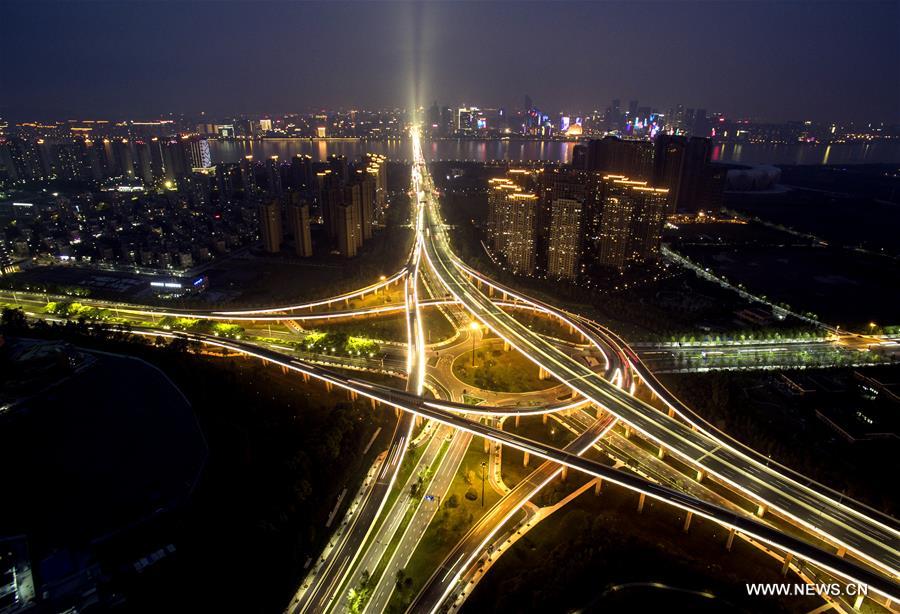 File photo taken on May 24, 2016 shows an aerial view of expressways linking Hangzhou Xiaoshan International Airport at night in Hangzhou, east China's Zhejiang Province. Hangzhou is the host city for the 2016 G20 summit on Sept. 4 and Sept. 5. With one month to go, Hangzhou looks forward to G20. (Xinhua/Huang Zongzhi) File photo taken on May 24, 2016 shows an aerial view of expressways linking Hangzhou Xiaoshan International Airport at night in Hangzhou, east China's Zhejiang Province. Hangzhou is the host city for the 2016 G20 summit on Sept. 4 and Sept. 5. With one month to go, Hangzhou looks forward to G20. (Xinhua/Huang Zongzhi)