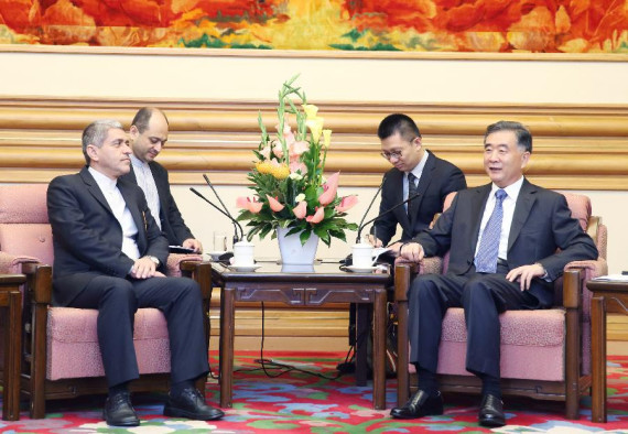 Chinese Vice Premier Wang Yang (R) meets with Iranian Minister of Economic Affairs and Finance Ali Tayyebnia in Beijing, capital of China, Aug. 17, 2016. Tayyebnia attended the 16th meeting of the China-Iran Joint Economic Committee in Beijing on Tuesday and Wednesday. (Photo: Xinhua/Yao Dawei) Chinese Vice Premier Wang Yang (R) meets with Iranian Minister of Economic Affairs and Finance Ali Tayyebnia in Beijing, capital of China, Aug. 17, 2016. Tayyebnia attended the 16th meeting of the China-Iran Joint Economic Committee in Beijing on Tuesday and Wednesday. (Photo: Xinhua/Yao Dawei)