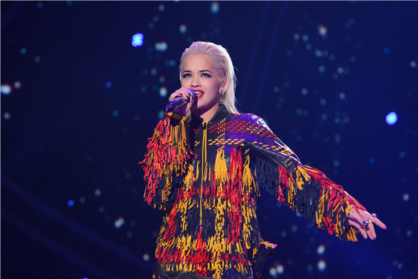 British singer Rita Ora in performance organized by QQ Music. (Photo provided to China Daily) British singer Rita Ora in performance organized by QQ Music. (Photo provided to China Daily)