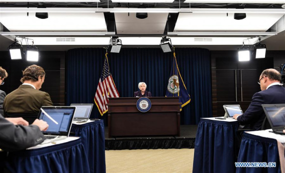 U.S. Federal Reserve Chair Janet Yellen speaks during a news conference in Washington D.C., capital of theUnited States, Sept. 21, 2016. (Photo: Xinhua/Bao Dandan) U.S. Federal Reserve Chair Janet Yellen speaks during a news conference in Washington D.C., capital of theUnited States, Sept. 21, 2016. (Photo: Xinhua/Bao Dandan)