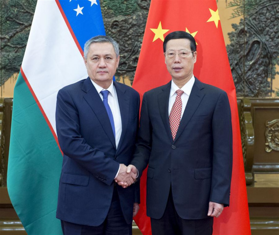 Chinese Vice Premier Zhang Gaoli (R) meets with First Deputy Prime Minister of Uzbekistan Rustam Azimov at the Great Hall of the People in Beijing, capital of China, Oct. 20, 2016. (Photo: Xinhua/Wang Ye) Chinese Vice Premier Zhang Gaoli (R) meets with First Deputy Prime Minister of Uzbekistan Rustam Azimov at the Great Hall of the People in Beijing, capital of China, Oct. 20, 2016. (Photo: Xinhua/Wang Ye)