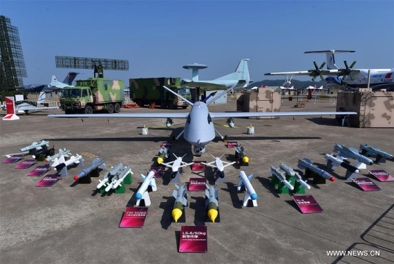 A Wing Loong I unmanned aerial vehicle (UAV) is displayed at the 11th China International Aviation and Aerospace Exhibition in Zhuhai, south China's Guangdong Province, Oct. 31, 2016. (Photo: Xinhua/Liang Xu) A Wing Loong I unmanned aerial vehicle (UAV) is displayed at the 11th China International Aviation and Aerospace Exhibition in Zhuhai, south China's Guangdong Province, Oct. 31, 2016. (Photo: Xinhua/Liang Xu)