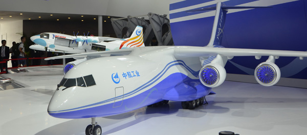 A model of the Y-20F-100 is displayed at the 11th China International Aviation and Aerospace Exhibition in Zhuhai, Guangdong province, earlier this month. (Photo provided to China Daily) A model of the Y-20F-100 is displayed at the 11th China International Aviation and Aerospace Exhibition in Zhuhai, Guangdong province, earlier this month. (Photo provided to China Daily)