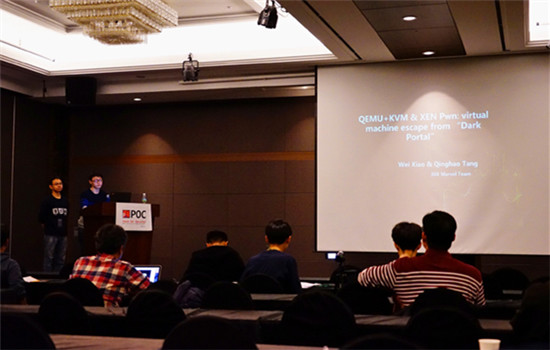 Security experts from Qihoo 360 deliver a keynote speech during the POC 2016 held on Nov 10, 2016 in Seoul, South Korea. (Photo provided to chinadaily.com.cn) Security experts from Qihoo 360 deliver a keynote speech during the POC 2016 held on Nov 10, 2016 in Seoul, South Korea. (Photo provided to chinadaily.com.cn)