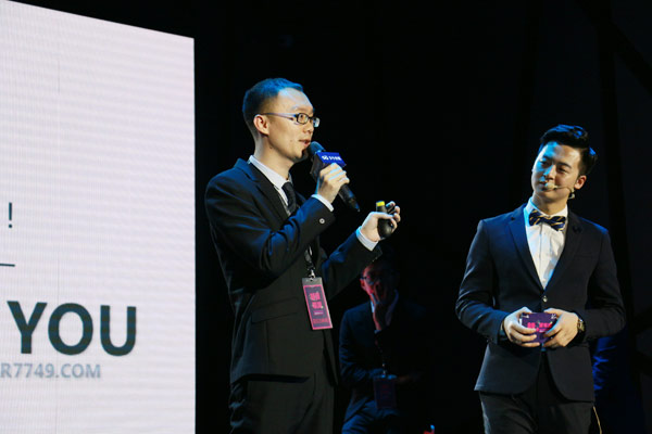 Zhu Qiming, CEO of mobile game developer Star-G Technologies, makes a speech at the business innovation competition. (Photo by Blued/provided to China Daily) Zhu Qiming, CEO of mobile game developer Star-G Technologies, makes a speech at the business innovation competition. (Photo by Blued/provided to China Daily)