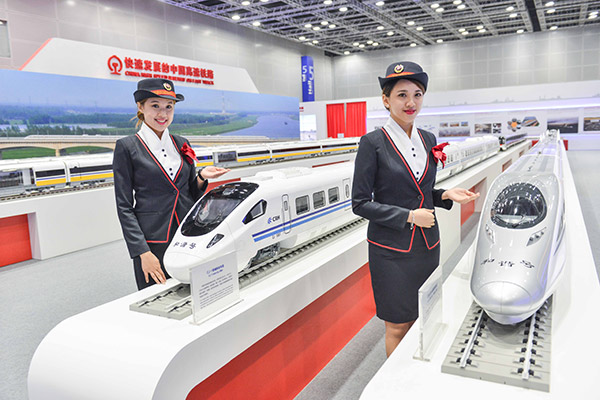 Models display CRRC trains at an industry expo in Kuala Lumpur, Malaysia. (Photo/Xinhua) Models display CRRC trains at an industry expo in Kuala Lumpur, Malaysia. (Photo/Xinhua)
