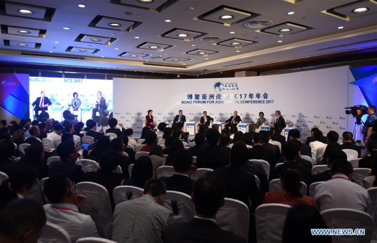 The session The Belt and Road: Dialogue with Leaders is held during the Boao Forum For Asia Annual Conference 2017 in Boao, south China's Hainan Province, March 25, 2017. (Xinhua/Yang Guanyu) The session The Belt and Road: Dialogue with Leaders is held during the Boao Forum For Asia Annual Conference 2017 in Boao, south China's Hainan Province, March 25, 2017. (Xinhua/Yang Guanyu)
