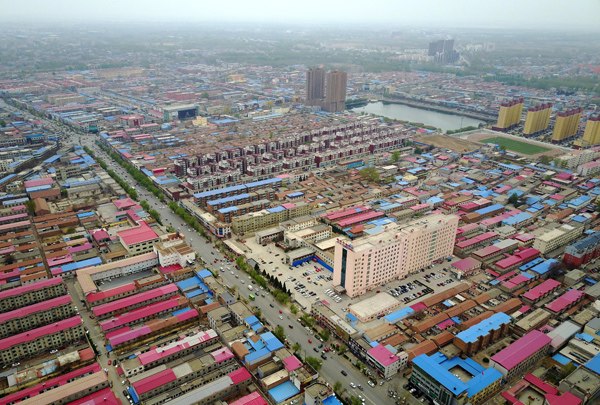 An aerial view of Xiongxian county, part of the planned Xiongan New Area, in Hebei province. Photo was taken on April 4, 2017. ZHOU GUOQIANG / FOR CHINA DAILY An aerial view of Xiongxian county, part of the planned Xiongan New Area, in Hebei province. Photo was taken on April 4, 2017. ZHOU GUOQIANG / FOR CHINA DAILY