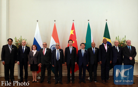 Representatives pose for a group photo during the BRICS summit for finance ministers and central bankers in Germany's southwestern city of Baden-Baden, March 17, 2017. (Xinhua/Luo Huanhuan) Representatives pose for a group photo during the BRICS summit for finance ministers and central bankers in Germany's southwestern city of Baden-Baden, March 17, 2017. (Xinhua/Luo Huanhuan)