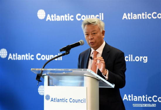 Jin Liqun, president of the Asian Infrastructure Investment Bank (AIIB) gives a speech at the Atlantic Council, a Washington-based think tank, in Washington D.C., the United States, April 24, 2017. (Xinhua/Yin Bogu) Jin Liqun, president of the Asian Infrastructure Investment Bank (AIIB) gives a speech at the Atlantic Council, a Washington-based think tank, in Washington D.C., the United States, April 24, 2017. (Xinhua/Yin Bogu)